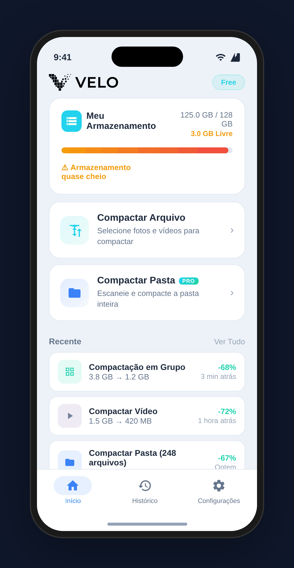 Velo App Interface